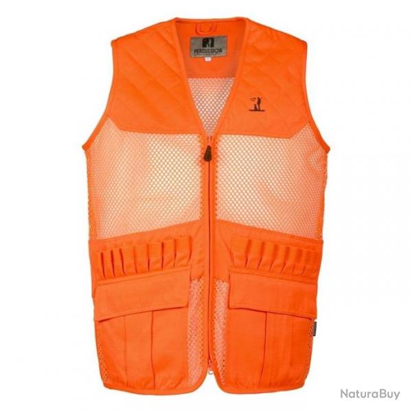 GILET DE CHASSE PERCUSSION SAVANE FILET- ORANGE - TAILLE S