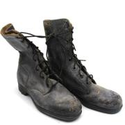 Bottes De Combat Vintage US Vietnam En Vrai Cuir - Taille 11