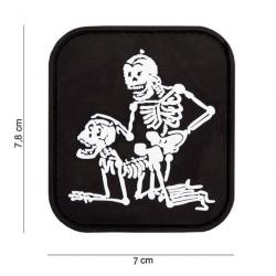 Patch 3D PVC Two skeletons noir avec velcro | 101 Inc (0001 0814)