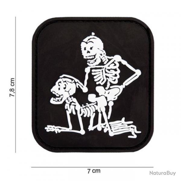 Patch 3D PVC Two skeletons noir avec velcro | 101 Inc (0001 0814)