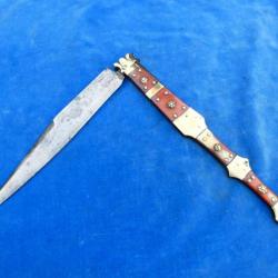 SUPERBE COUTEAU ANCIEN Old Knife - XIX - THIERS NAVAJA STYLE EXPAGNOL Spanish - 41 CM