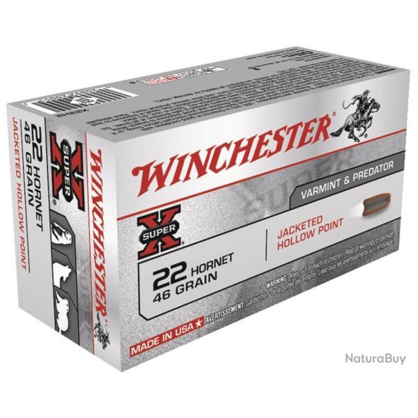 JACKETED HOLLOW POINT - WINCHESTER 22 hornet, 2.98 g, Boite de 50