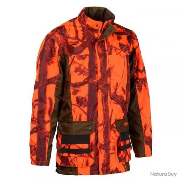 VESTE DE CHASSE PERCUSSION TRAQUE RENFORT RIPSTOP Ghost camo Blaze&Black  - TAILLE S