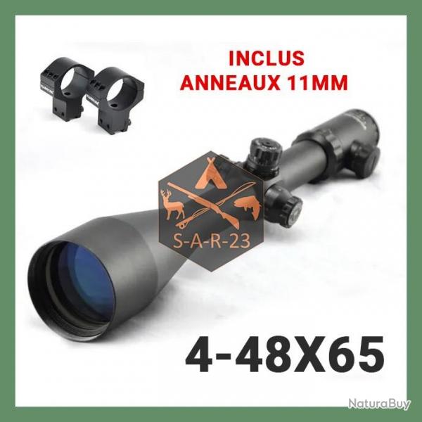 LUNETTE DE TIR 4-48x65 - VISIONKING - RTICULE LUMINEUX Mil-Dot - ANNEAUX 11mm - LIVRAISON GRATUITE