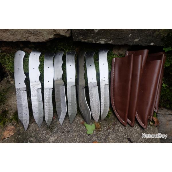 Lot de 8 Lames Damas 256 Couches  Customiser Lames seules A Monter Les Manches Fabr Artisanale