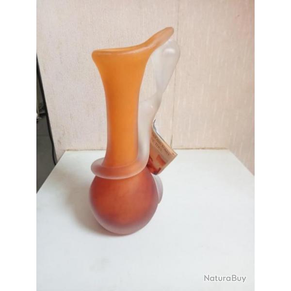 vase en pate de verre verrerie d'art de toul hauteur 21 cm