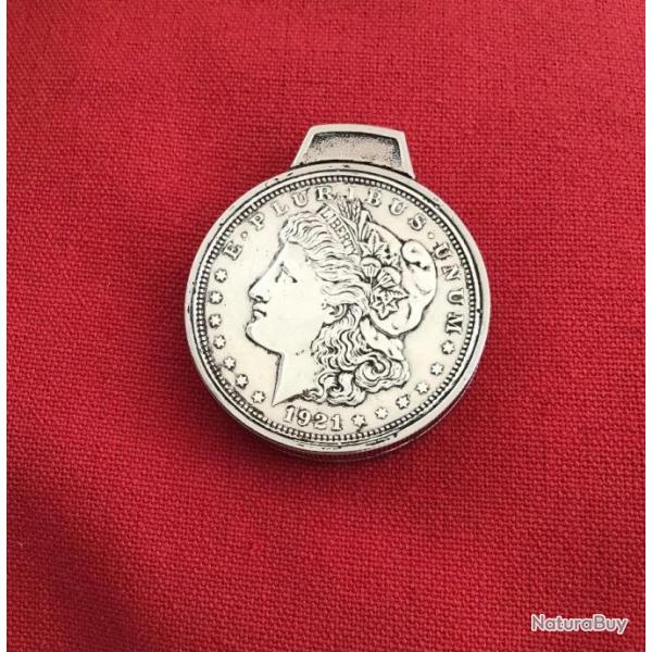 Briquet antique 1 dollar morgan en argent