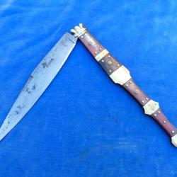 SUPERBE COUTEAU ANCIEN Old Knife - XIX - HAUDEVIELLE EN ALBACETE NAVAJA EXPAGNOL Spanish - 43 CM