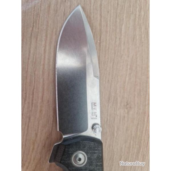 Couteau MKM-Maniago Knife Makers Maximo Black Lame Acier M390 Manche Titane IKBS Italy MKMMMBCT