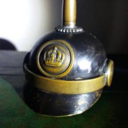 casque a pointe artisanat de poilu boucle allemand WW 1