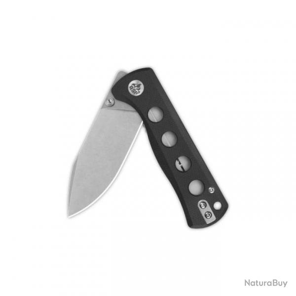 Couteau QSP Canary Black Folder Lame Acier 14C28N Manche G10 Handle IKBS Linerlock Clip QS150A1