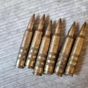 5 Cartouches De Manipulation Inertes – Calibre .223 / 5.56 Mm – Type Famas (Neuf)