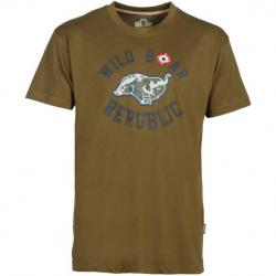 TEE SHIRT PERCUSSION WILD BOAR REPUBLIC  -  KAKI - TAILLE S