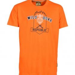 TEE SHIRT PERCUSSION WILD BOAR REPUBLIC II  -  ORANGE - TAILLE M