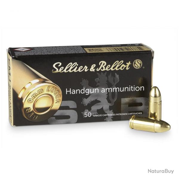 Cartouches SELLIER & BELLOT Calibre 9mm 124grs FMJ - Boite de 50 units