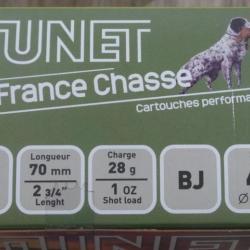 Cartouches TUNET FRANCE CHASSE Cal.20 70 28G