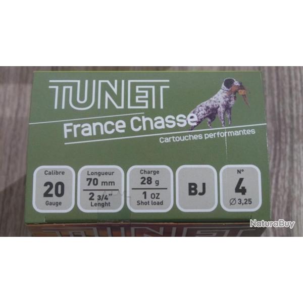 Cartouches TUNET FRANCE CHASSE Cal.20 70 28G