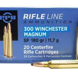 PPU Cartouches Calibre 300 W.M. SP 180grs -Boite de 20 unités
