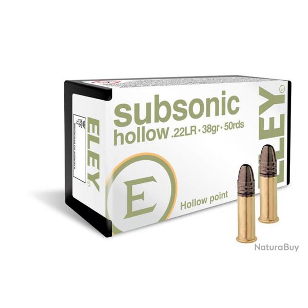 Cartouches ELEY Subsonic Hollow - Cal. 22LR - Boite de 50 units