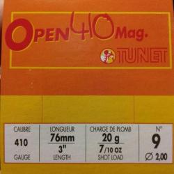 Cartouches TUNET Open 410 Mag 12mm - n°9