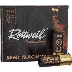 Cartouches Rottweil Semi-Magnum Cal. 12/70 - 40gr - N°6 - 2,7mm