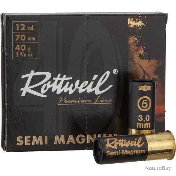 Cartouches Rottweil Semi-Magnum Cal. 12/70 - 40gr - N6 - 2,7mm
