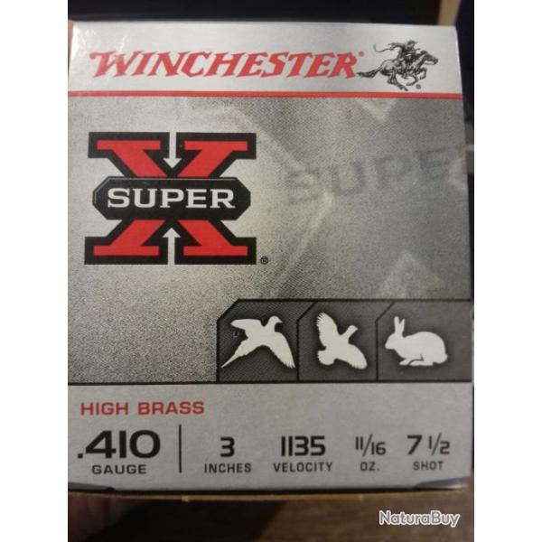 WINCHESTER 410-76 SUPER X HIGH BRASS N7,5 - 19,5gr - Boite de 25