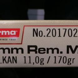 Cartouches NORMA 7mm REM MAG VULKAN - MEDIUM GAME - 170grs (11gr) - Boite de 20 unités