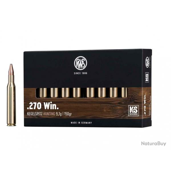 Cartouches RWS 270 Win KEGELSPITZ HUNTING 9.7g / 150gr
