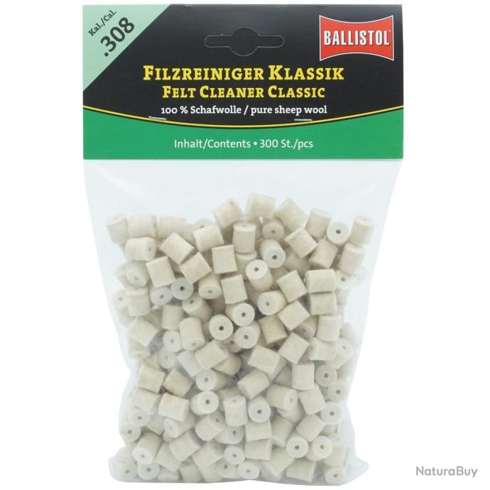 Tampon de nettoyage BALLISTOL Feutre Classique Cal. 308 - 300 Pcs