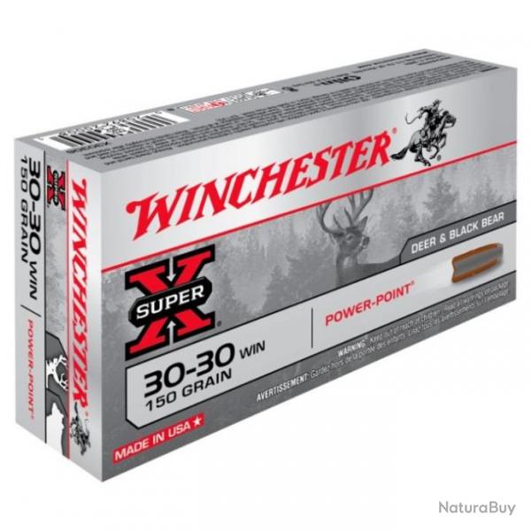 Cartouches WINCHESTER Calibre 30-30 WIN. POWER POINT 150grs - Boite de 20 units