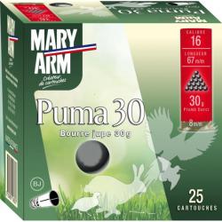 Cartouches MARY ARM PUMA 30 - Cal 16/67 30gr N°4 BJ X25