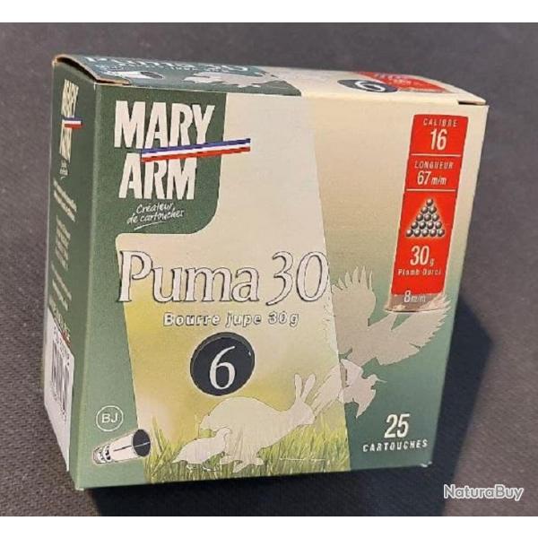 Cartouches MARY ARM PUMA 30 Cal 16 67 30gr BJ X25