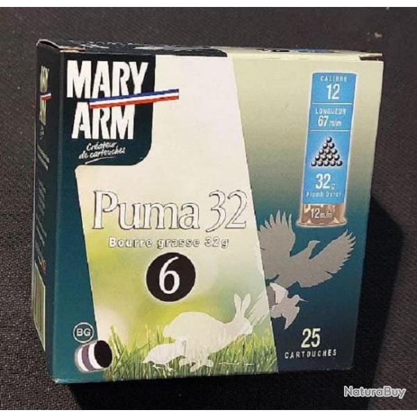 Cartouches MARY ARM PUMA 32 - Cal 12/67 32gr N6 BG X25