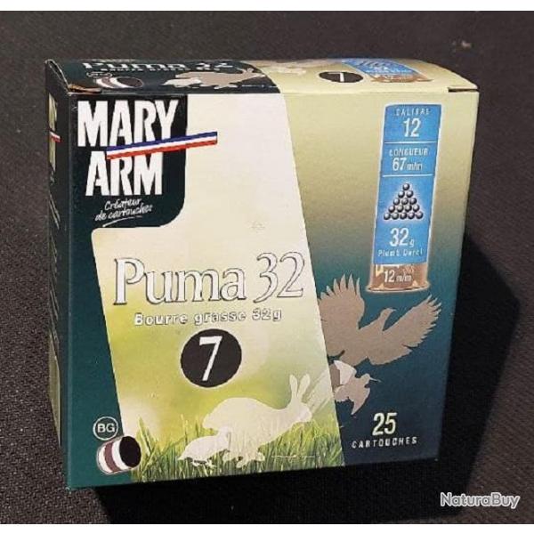 Cartouches MARY ARM PUMA 32 - Cal 12/67 32gr N7 BG X25