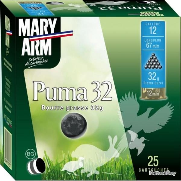 Cartouches MARY ARM PUMA 32 - Cal 12/67 32gr N7 BG X25