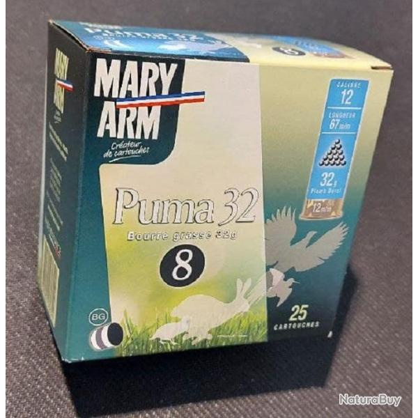 Cartouches MARY ARM PUMA 32 - Cal 12/67 32gr N8 BG X25