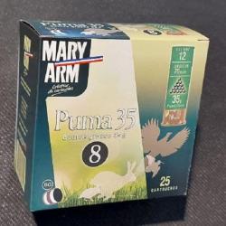 Cartouches MARY ARM PUMA 35 - Cal 12/70 35gr N°8 BG X25