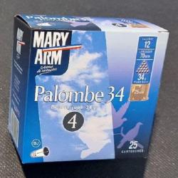 Cartouches MARY ARM PALOMBE 34 Cal 12 70 34gr BJ X25