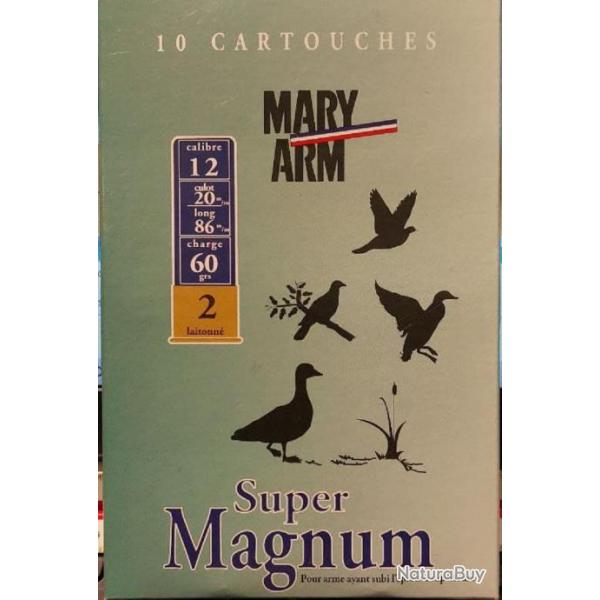 Cartouches MARY ARM SUPER MAGNUM - Cal 12/86 60gr N2 X10