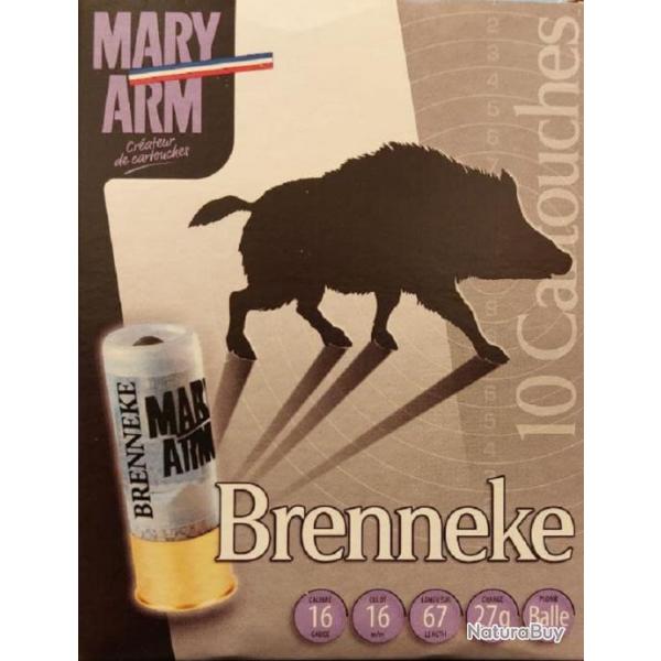 Cartouches MARY ARM BRENNEKE - Cal 16/67 27gr Balle