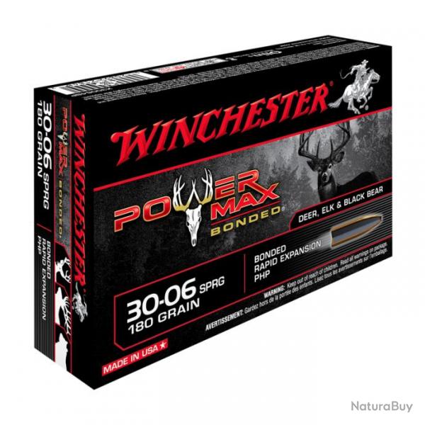 CARTOUCHES WINCHESTER 30-06 SPRG POWER MAX BONDED 180 GR X20