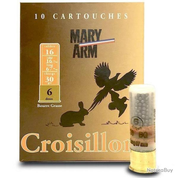 Cartouches MARY ARM CROISILLON Cal 16/67 30G BG DOUX PB6 X10