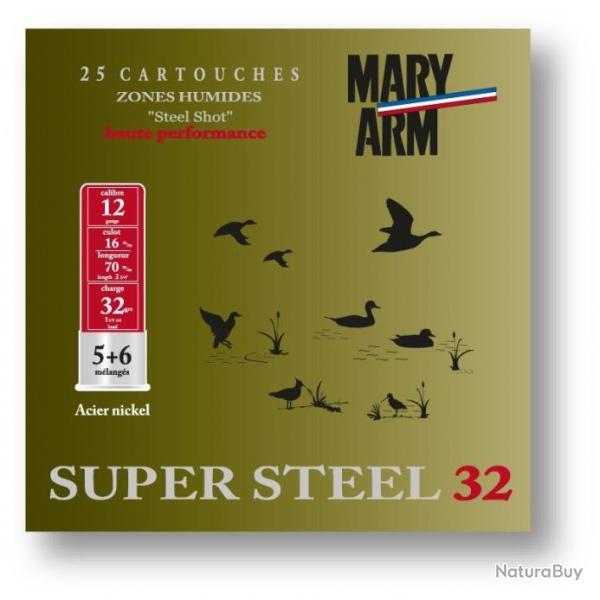 Cartouches MARY ARM SUPER STEEL Cal 12/70 32gr N5+6 X25