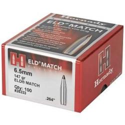 Ogives HORNADY ELD MATCH 6,5mm (.264") - 147grs - 26333 - Boite de 100 unités