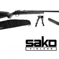 Pack Carabine Sako Quad heavy barrel synthétique Cal.22lr filetée