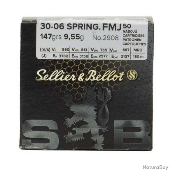 Cartouches SELLIER & BELLOT 30-06 SPRINGFIELD - FMJ 147GRS - BOITE DE 50 UNITS