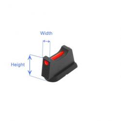 EEMANN TECH FRONT SIGHT (guidon) POUR CZ 75, CZ SHADOW 2, AVEC FIBRE OPTIQUE DE 1MM - Hauteur 7 mm L