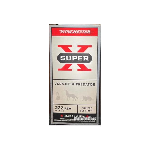 Cartouches WINCHESTER 222 Rem SP 50grs - Boite de 20 units