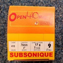 Open 410 subsonique 17g numéro 9 boite de 25